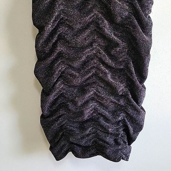 [*3 Items For $20 In Bundle*] Wild Fable Black Dress Metallic Ruching size L - Picture 3 of 8